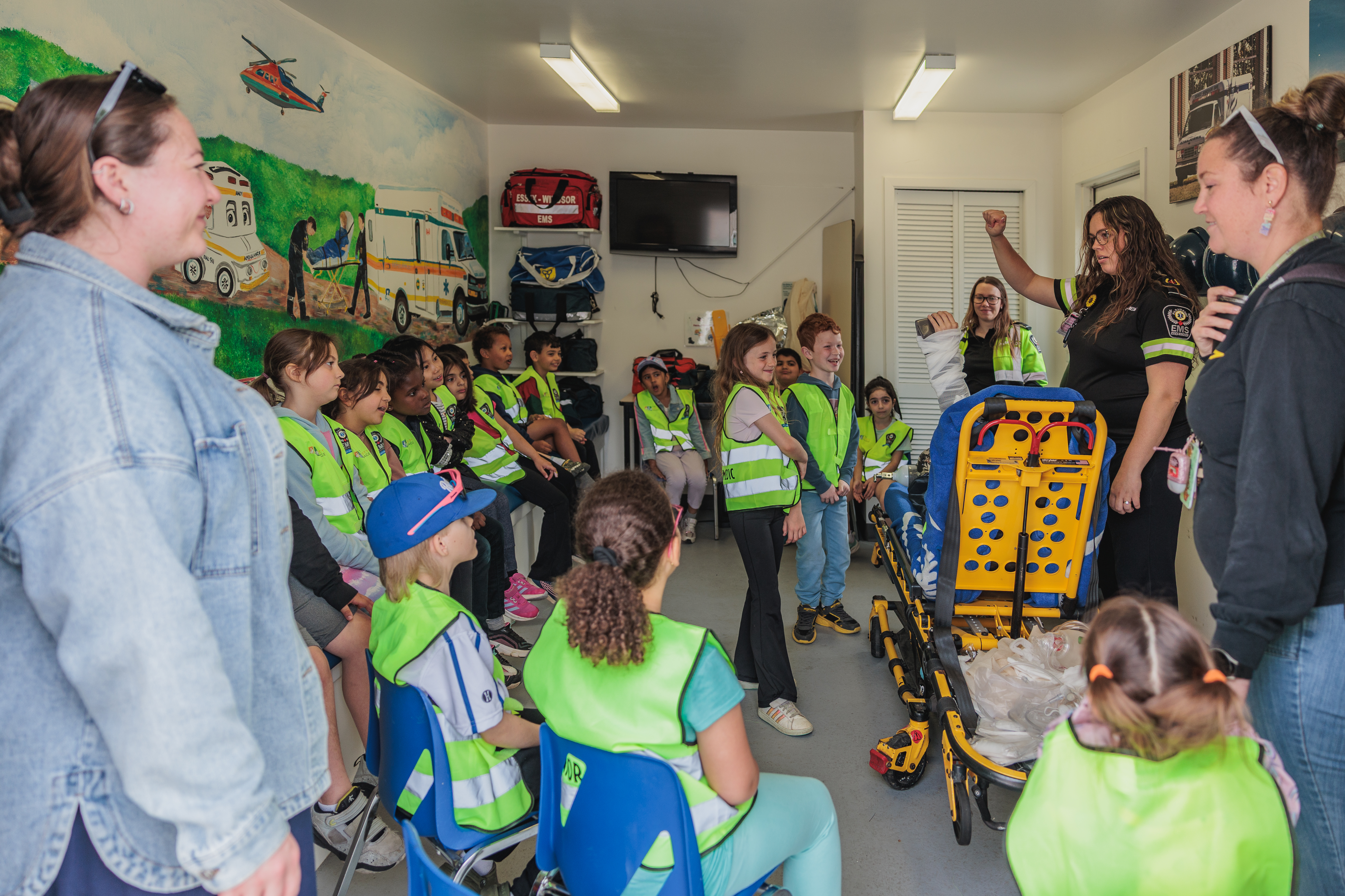 Children learning about EMS and paramedics